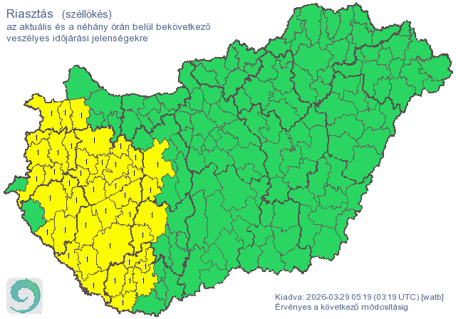 Az idő sz&aacute;m&iacute;t&aacute;sa ny&aacute;ri, de riaszt&aacute;ssal indul a nap